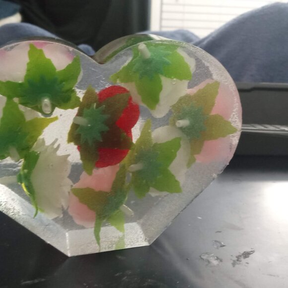 Handmade Rose Heart Sculpture - Picture 3 of 6